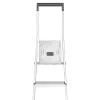 Hailo L40 StandardLine escalera de tijera de seguridad de aluminio de 4 peldaños con bandeja multiusos, 150 kg de carga, EN 131
