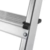 Hailo L40 StandardLine escalera de tijera de seguridad de aluminio de 4 peldaños con bandeja multiusos, 150 kg de carga, EN 131