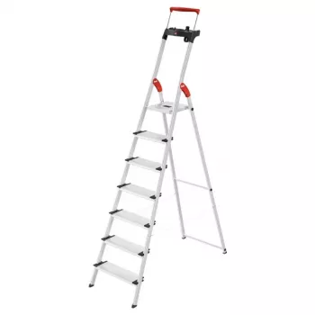 HAILO L85 ComfortLine escalera doméstica de aluminio, 7 peldaños, 150 kg, EN 131
