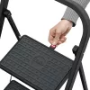 HAILO K44 StandardLine escalera plegable con barra de seguridad, 2 peldaños, acero, negro, 150 kg