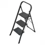 HAILO K44 StandardLine escalera plegable, 3 peldaños, barra de seguridad, negro, 150 kg