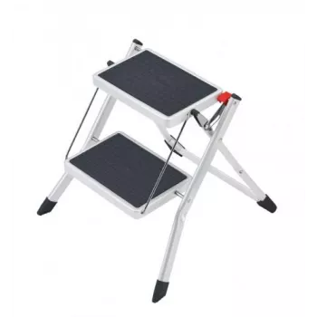 HAILO escalera plegable MK60 StandardLine acero 2 peldaños blanco