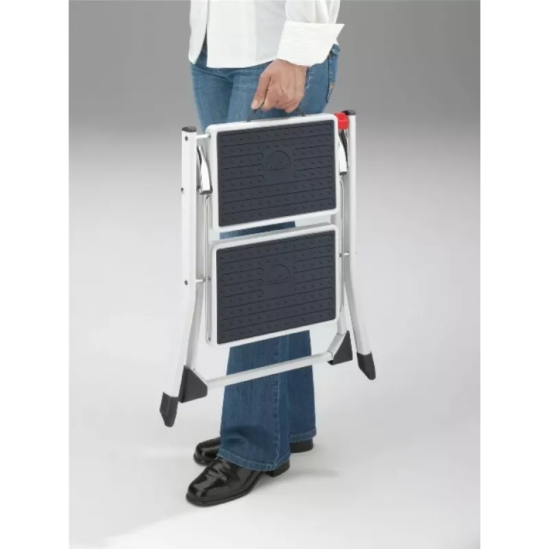 HAILO escalera plegable MK60 StandardLine acero 2 peldaños blanco