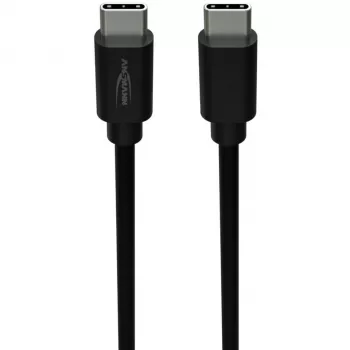 ANSMANN cable de datos y carga USB-C a USB-C, 1,2 m, 60W Power Delivery, negro