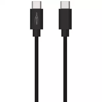 ANSMANN cable de datos y carga USB-C a USB-C, 1,2 m, 60W Power Delivery, negro