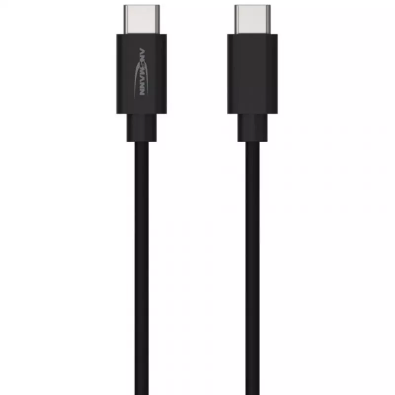 ANSMANN cable de datos y carga USB-C a USB-C, 1,2 m, 60W Power Delivery, negro