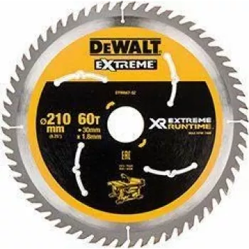 DEWALT Xtreme Runtime disco de sierra circular 210mm x 30mm 60Z