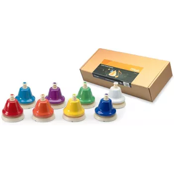 Stagg TB SET - campanas diatónicas de mesa de 8 tonos con mecanismo de pulsador, codificadas por colores, C5-C6