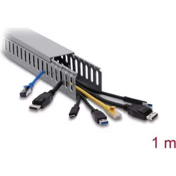 Delock canaleta para cables 50 x 50 mm, longitud 1 m, gris