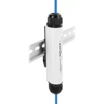 Delock protector contra sobretensiones de red RJ45 exterior IP67 montaje en carril DIN