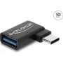 Delock adaptador USB 10 Gbps de conector macho USB Type-C™ a conector hembra USB Type-A, acodado a la izquierda