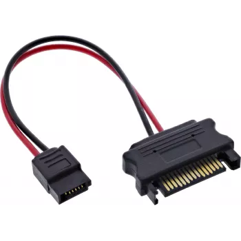 InLine® cable adaptador de alimentación SATA, conector hembra SATA a conector macho SlimSATA, 0,15 m
