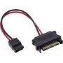 InLine® cable adaptador de alimentación SATA, conector hembra SATA a conector macho SlimSATA, 0,15 m