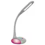 Activejet VENUS lámpara de escritorio LED gris con base de color cambiante y función de carga USB