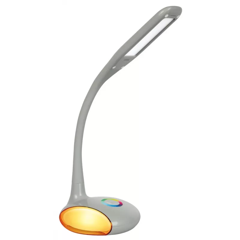 Activejet VENUS lámpara de escritorio LED gris con base de color cambiante y función de carga USB