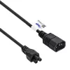 Akyga AK-NB-09A cable de alimentación IEC C14 a IEC C5 (trébol), 1,5 m, negro