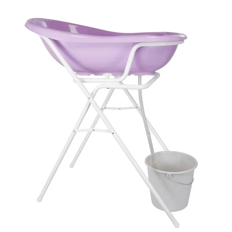 KEEEPER soporte universal para bañera Dawid blanco – altura ajustable, plegable, compatible con bañeras para bebé 84–100 cm