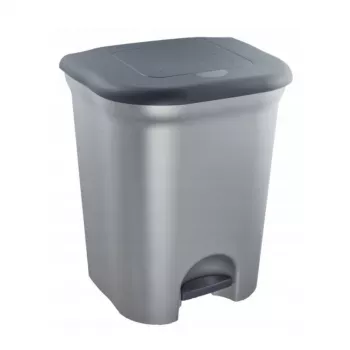 KEEEPER Torge cubo de pedal para reciclaje 2x11L gris claro plateado