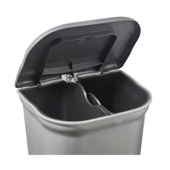 KEEEPER Torge cubo de pedal para reciclaje 2x11L gris claro plateado