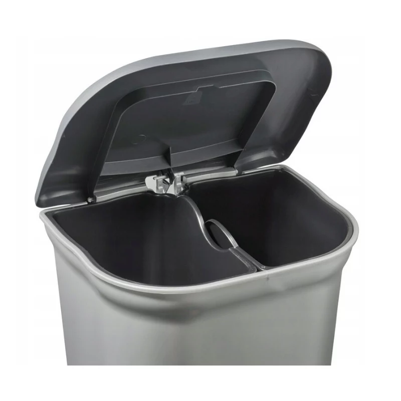 KEEEPER Torge cubo de pedal para reciclaje 2x11L gris claro plateado
