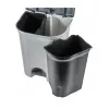 KEEEPER Torge cubo de pedal para reciclaje 2x11L gris claro plateado