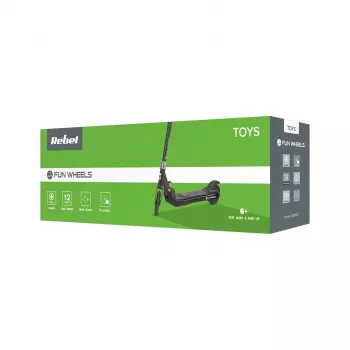 REBEL FUN WHEELS BLACK patinete eléctrico 250W 25km/h 8 pulgadas ruedas de goma maciza