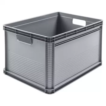 keeeper Robert caja de transporte de carga pesada 64L, 60 kg de carga, 600x400x320 mm, gris