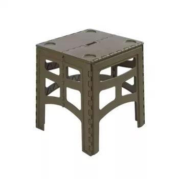 KEEEPER Timo Mesa de camping plegable M, Oliva, Aluminio, 80 kg de carga, 46,5x44,5x55 cm