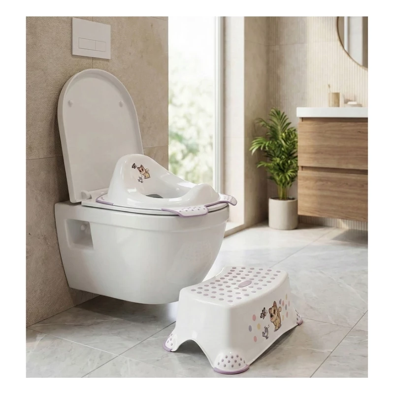 keeeper Orinal entrenador con función antideslizante Ewa «Cats» 30x40x15cm Blanco