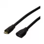 LogiLink CU0121 Cable alargador USB 2.0 Micro-B macho a Micro-B hembra, 1 m, Negro