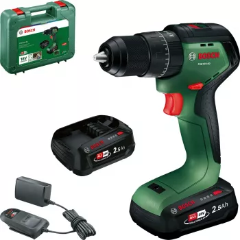 Bosch PSB18V-60 Taladro percutor a batería sin escobillas 18V con 2 baterías de 2,5Ah y cargador en maletín