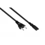 Kabelmeister Cable de alimentación Euro Type-C a C7 Figure-8 conector hembra, 1,8 m, negro, 0,75 mm²