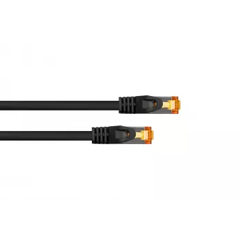 KABELMEISTER Cable de red Cat.7 S/FTP RJ45, 1m, negro, funda TPE, libre de halógenos, 10 Gbps
