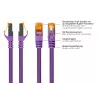 KABELMEISTER Cable de red Cat.7 S/FTP, RJ45, funda TPE, libre de halógenos, violeta, 0,25 m