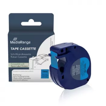 MediaRange cartucho de cinta de rotulación para Dymo D1 91225/S0721700 12 mm x 4 m negro sobre azul