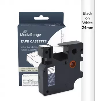 MediaRange cartucho de cinta de rotulación Dymo D1 24 mm x 7 m negro sobre blanco (S0720930/53713)
