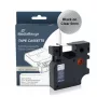 MediaRange cartucho de cinta de escritura de plástico, sustituye a Dymo D1 43610/S0720770, 6 mm x 7 m, laminada, adhesiva permanente, negro sobre transparente (MRDY43610)