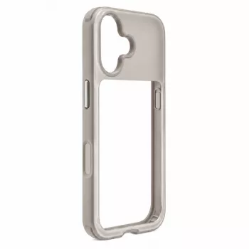 Evelatus Apple iPhone 17 LiveCase funda híbrida con soporte PC+TPU plata