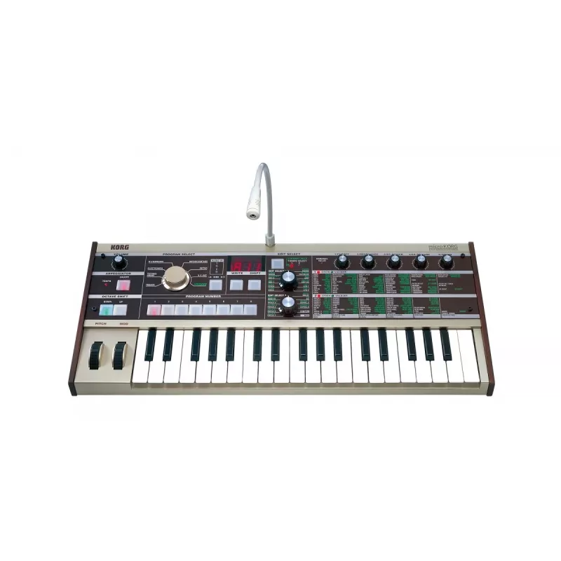Korg microKORG Sintetizador de modelado analógico con 37 mini teclas y vocoder, Gris