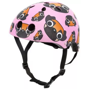 Hornit Pug Casco de bicicleta para niños con luces LED - Rosa, 48-53 cm PUS806