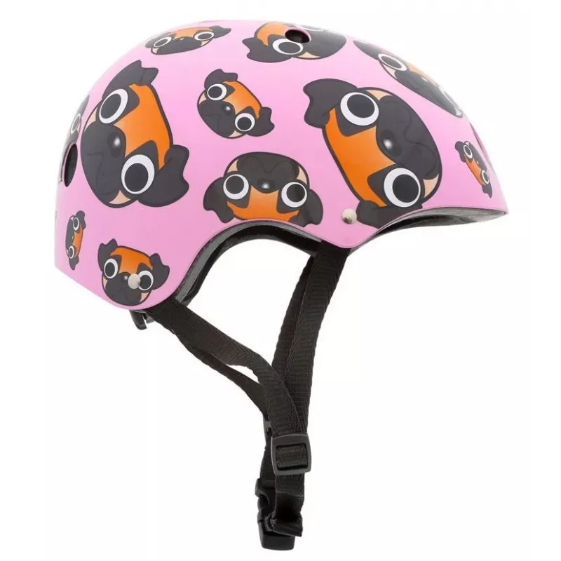 Hornit Pug Casco de bicicleta para niños con luces LED - Rosa, 48-53 cm PUS806