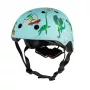 Hornit Jurassic S Casco de bicicleta para niños 48-53cm, diseño dinosaurio, Verde/Azul/Naranja, luz trasera LED, CE EN 1078 DIS826