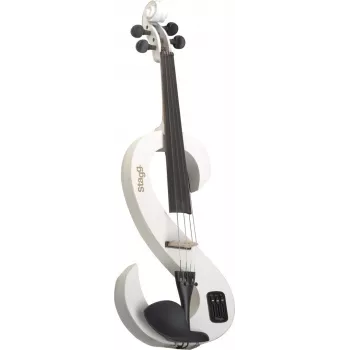 Stagg SEVN44WH Violín eléctrico 4/4 con salida de auriculares y accesorios - Blanco