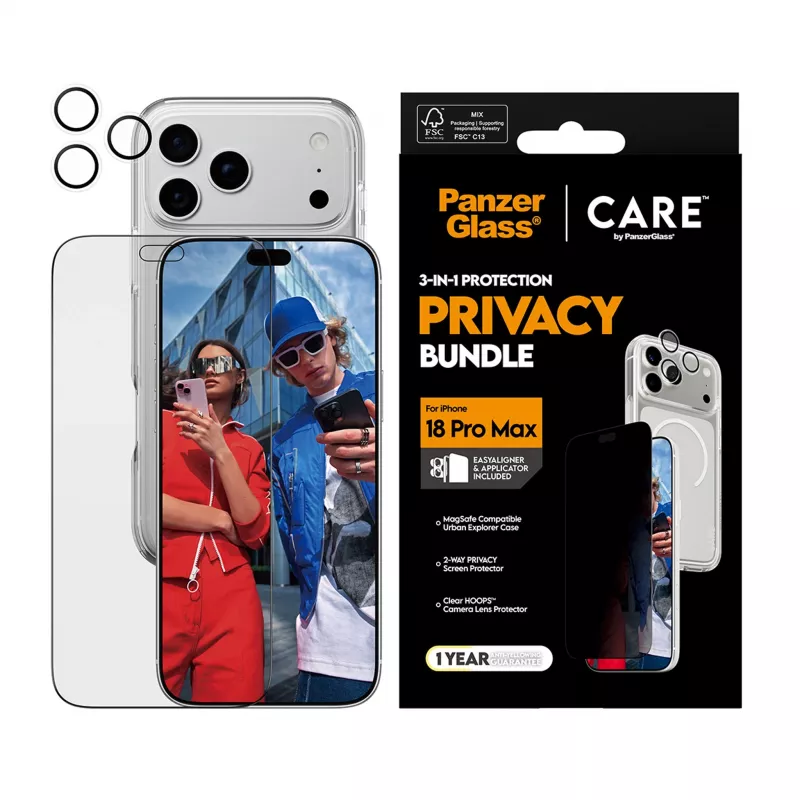 Pack 3 en 1 PanzerGlass Privacy Flagship para iPhone 18 Pro Max