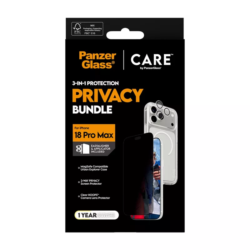 Pack 3 en 1 PanzerGlass Privacy Flagship para iPhone 18 Pro Max