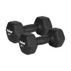 REBEL ACTIVE Set de mancuernas de hierro fundido con neopreno 2x8kg, gris oscuro