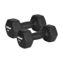 REBEL ACTIVE Set de mancuernas de hierro fundido con neopreno 2x8kg, gris oscuro