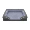 REBEL ANIMALS Cama sofá ortopédica premium para perros y gatos, extra grande, 134x106x20 cm, funda lavable extraíble, base antideslizante, impermeable, hipoalergénica, gris