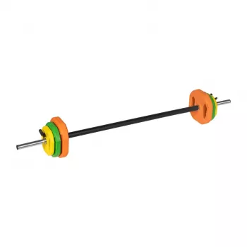 REBEL ACTIVE Set de mancuernas de hierro fundido 20 kg con barra de 140 cm