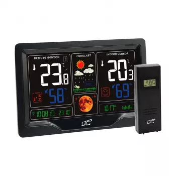 MACLEAN URZ3510LX Estación meteorológica inalámbrica con pantalla en color, negra